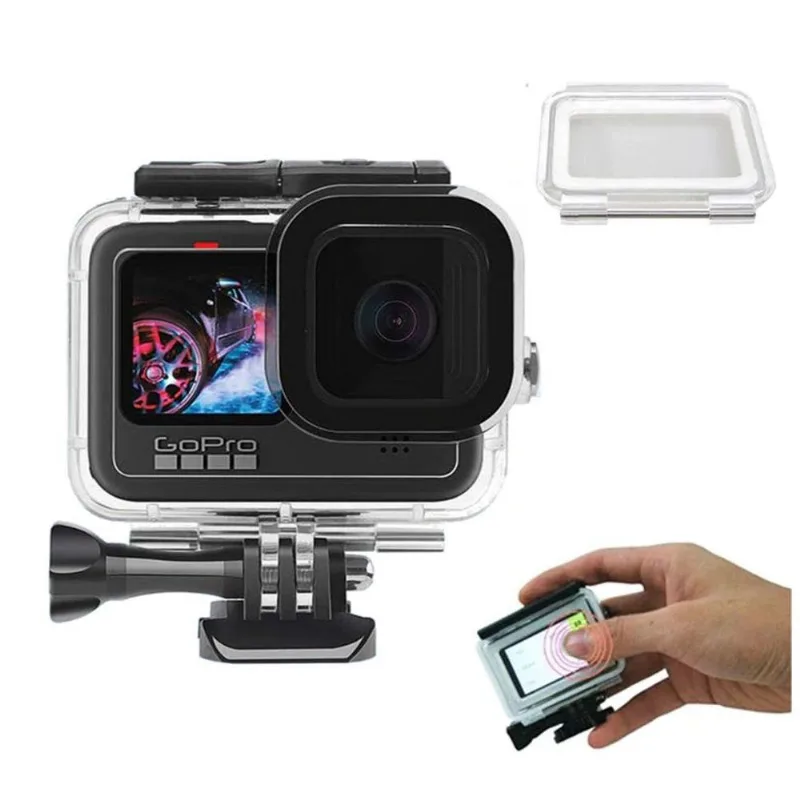 Caixa Estanque Para Gopro 9, 10, 11 Black + Tampa Touch