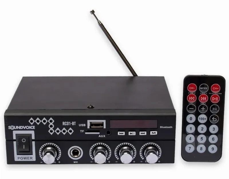 Amplificador Receiver Soundvoice Som Ambiente 60w Bluetooth