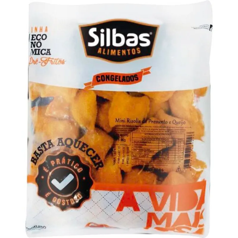 Mini Risolis Silbas Congelado Presunto e Queijo 1kg