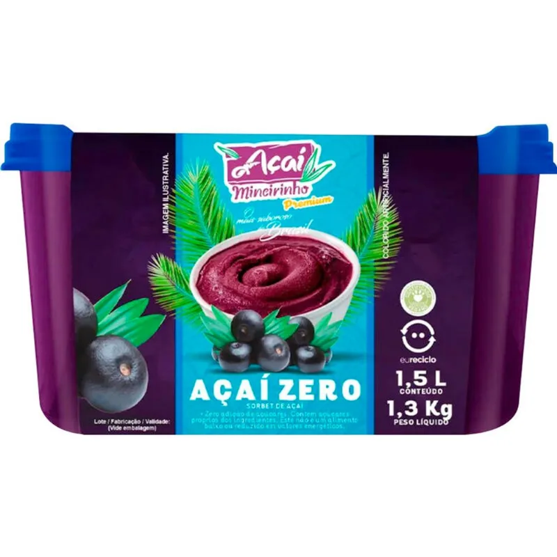 Açaí Mineirinho Congelado Premium Zero 1,5L