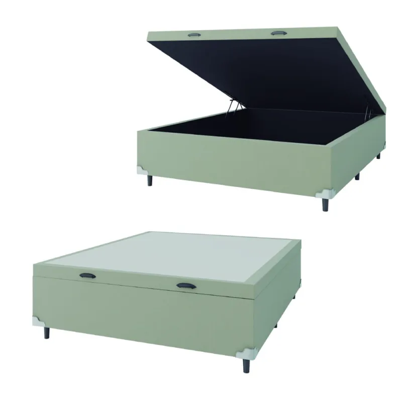 Base Cama Box Baú Casal 138x188x41cm Bege Suede Veludo Prince - Não Disponível - Móveis