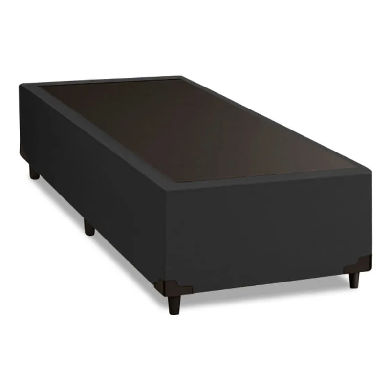 Cama Box Solteiro 0,88m com 38cm de Altura Suede Prince Preto - Não Disponível - Móveis