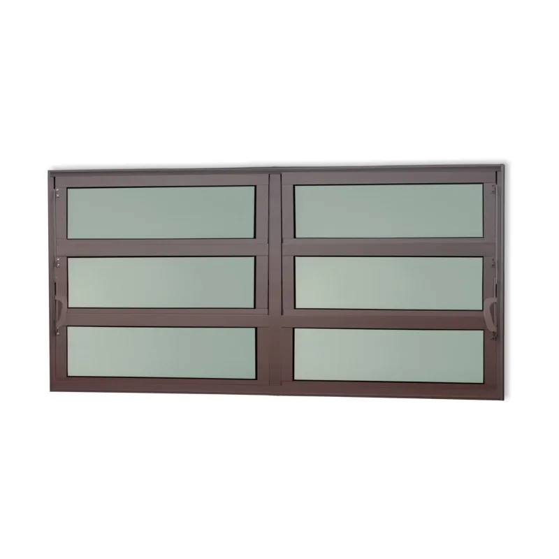 Basculante Alumínio 2 Seções 60 X 120 Elite V.Boreal Marrom Corten Brimak - Brimak - Portas E Janelas