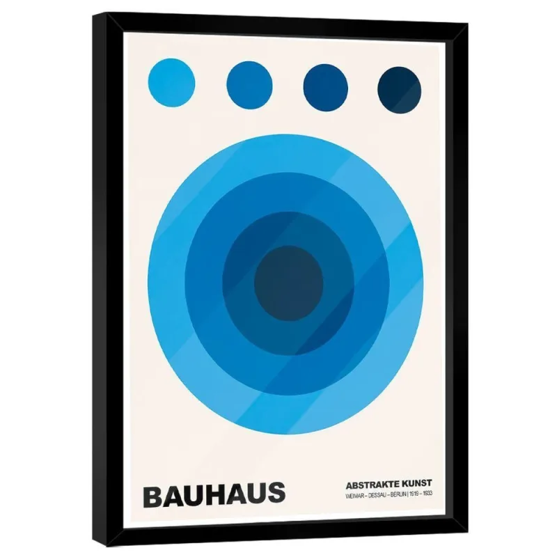 Quadro Decorativo Bauhaus Abstrakte Bra-03529 com Moldura Preta BR Artes - OUTRAS MARCAS - Agro