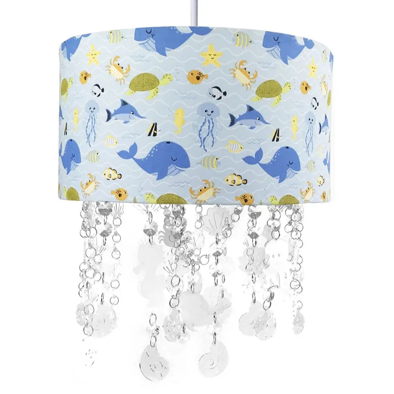 Lustre Tubular Cristais Fundo do Mar