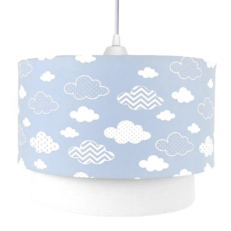 Lustre Tubular Duplo Nuvem Chevron Azul