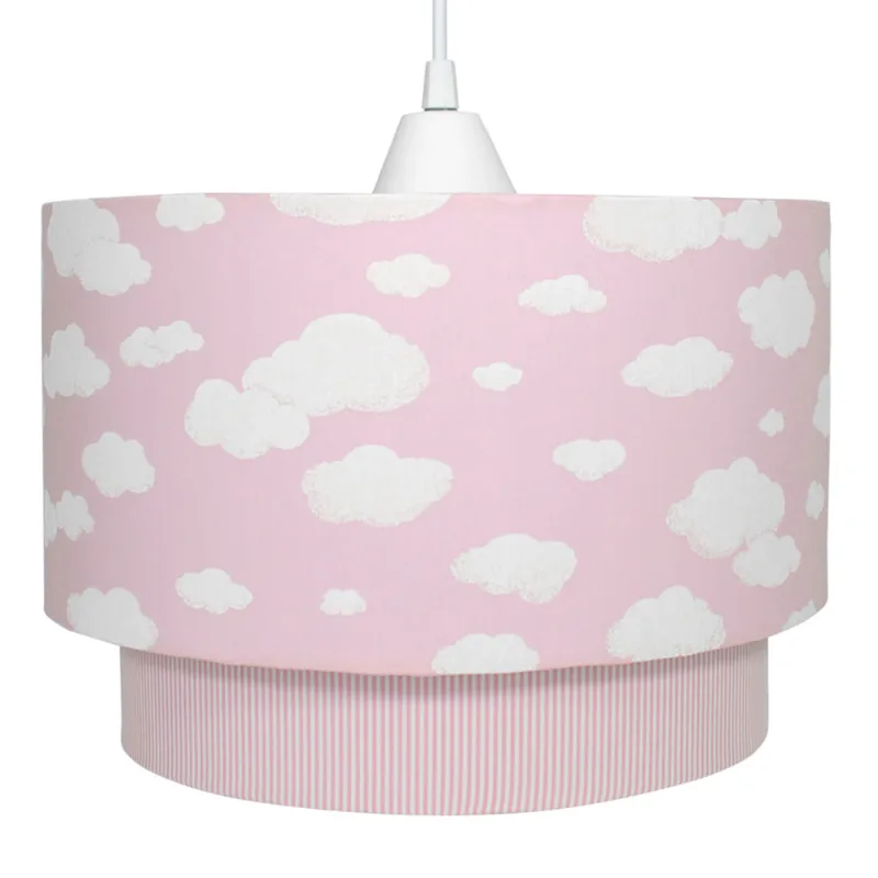 Lustre Tubular Duplo Nuvem Rosa