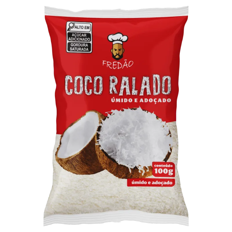 Coco Ralado Úmido Adoçado Fredão Pacote 100g