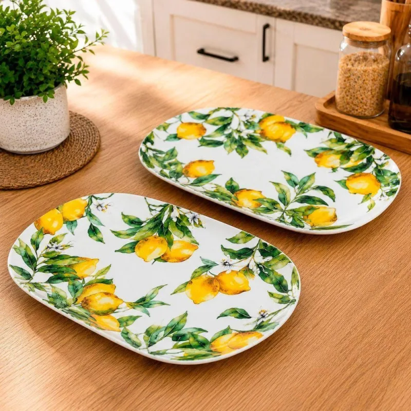 Travessa Sicília para Servir em Melamina Kit 6 Peças para Mesa Branco Balcão e Bandeja - OUTRAS - Agro
