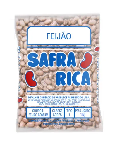 Feijão Safra Rica Carioca Tipo 1 1kg - SAFRA RICA