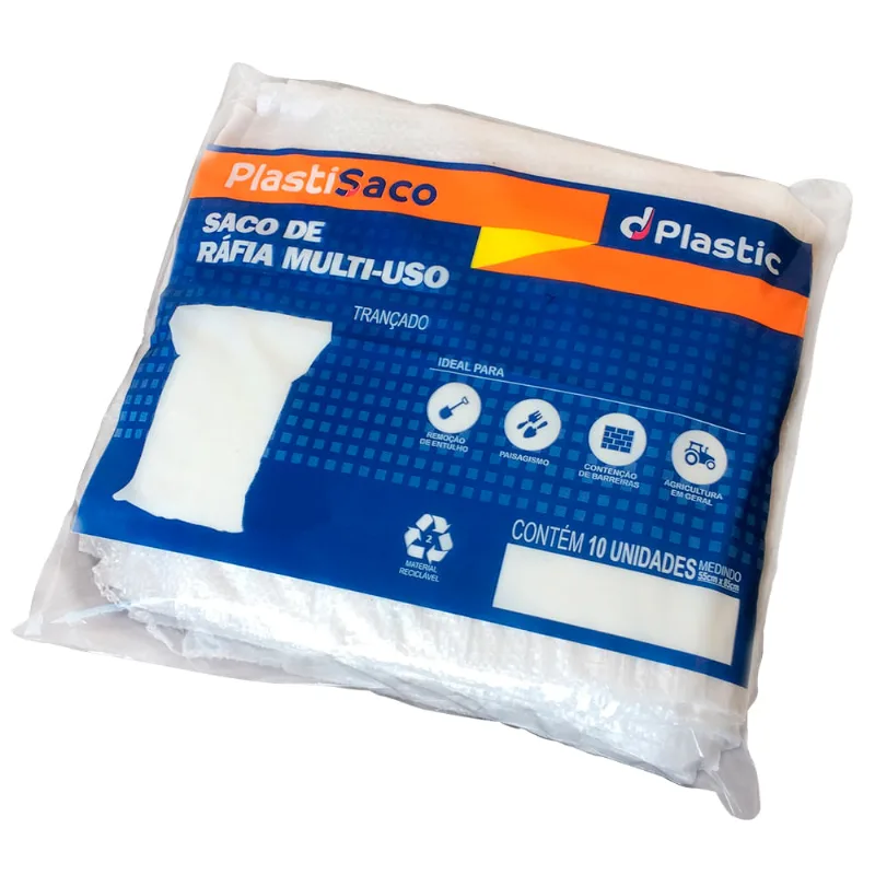 Saco de Ráfia para Construção com 10 Unidades PlastiSaco 60x90CM - Dplastic
