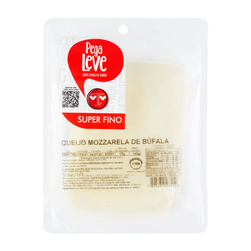 Muçarela de Búfala em Fatias Pega Leve 150g