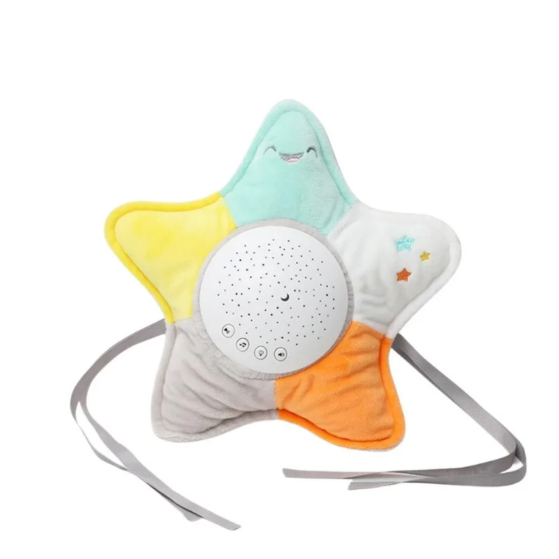 Almofada Estrela Mini Projetor Toca Música Infantil