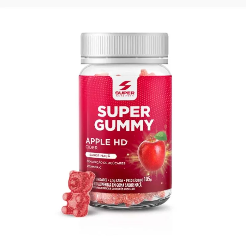 Super Gummy Apple HD Maçã Super Nutrition 30gomas 105g - Super Nutrition - Suplementos