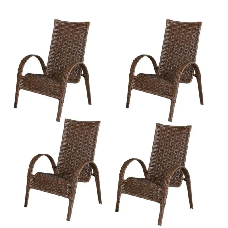 Cadeira Area, Jardim, Quintal Cor Bronze - Kit 4 Peças - OUTRAS - Móveis