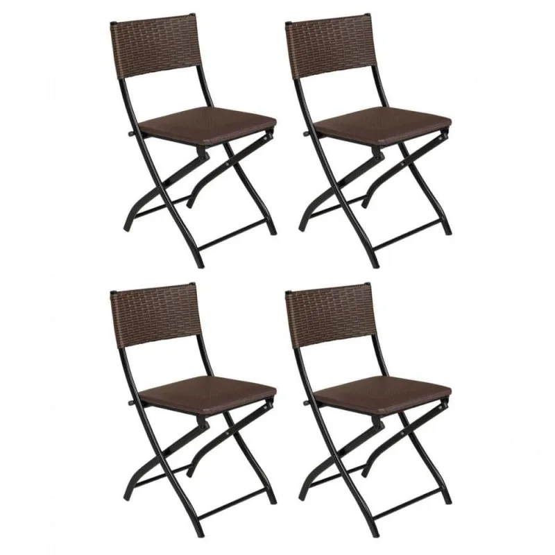 Cadeira Dobravel Bar, Lanchonete Castanho - Kit 4 Pc - OUTRAS - Móveis