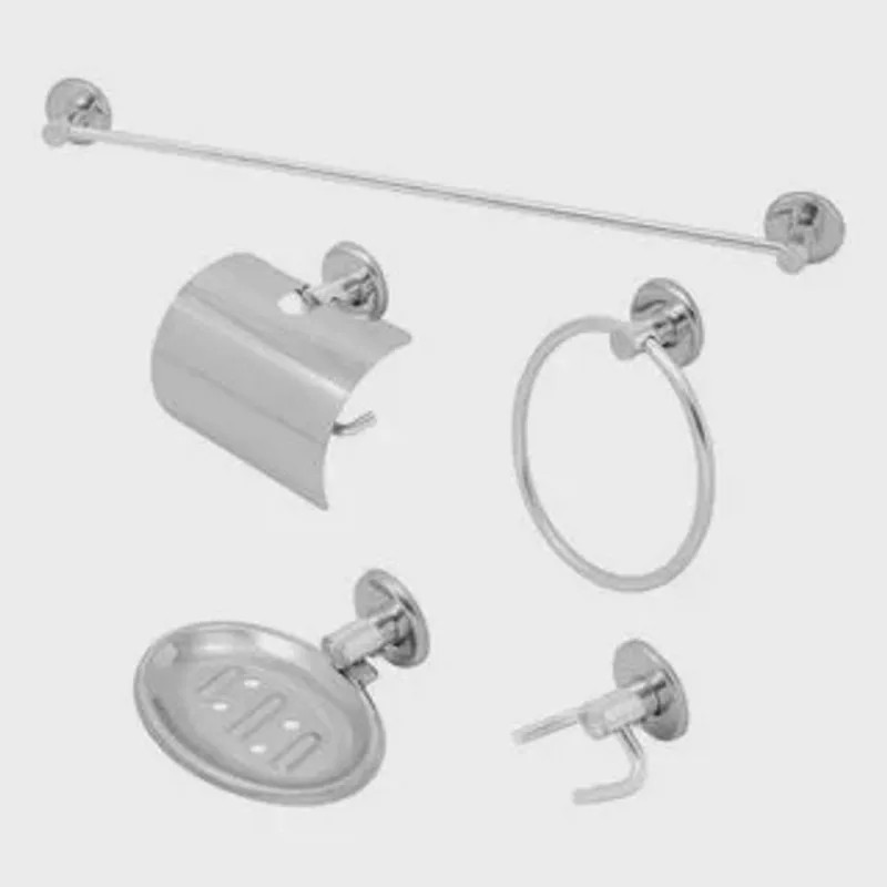 Kit banheiro 5 pecas inox 10584