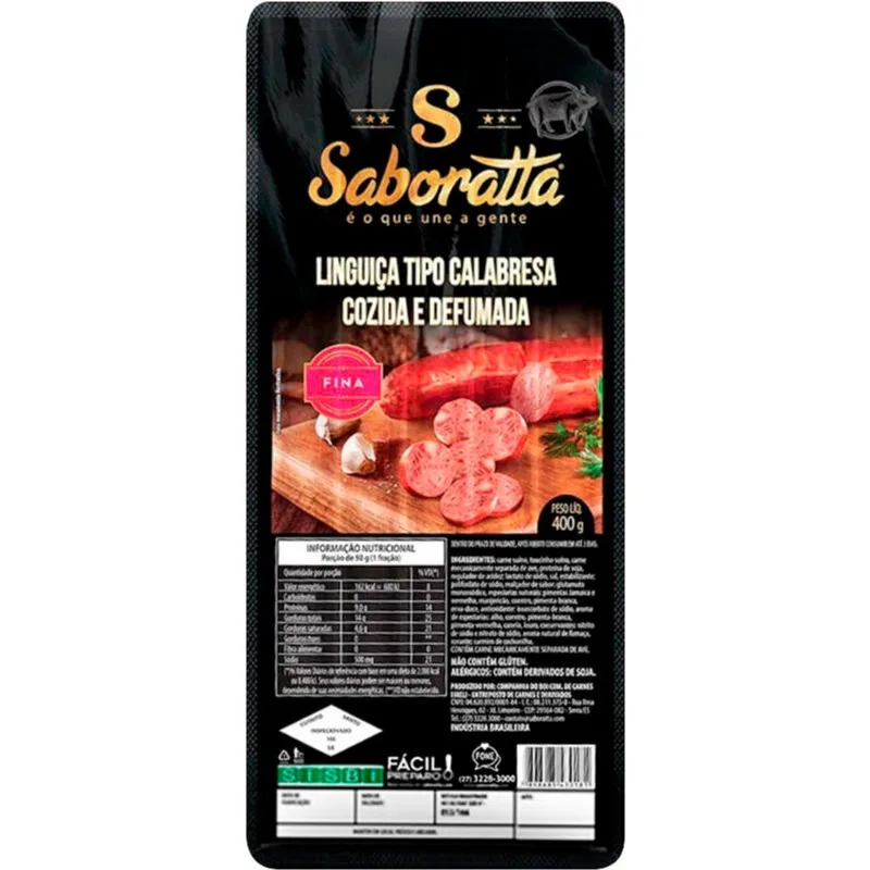 Linguiça Calabresa Fina Saboratta Resfriada 400g