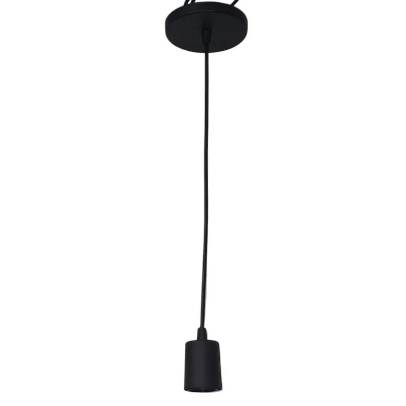 Pendente Single em Termoplástico para 1 Lâmpada E27 Art Line Pendente Single em Termoplástico Preto para 1 Lâmpada E27