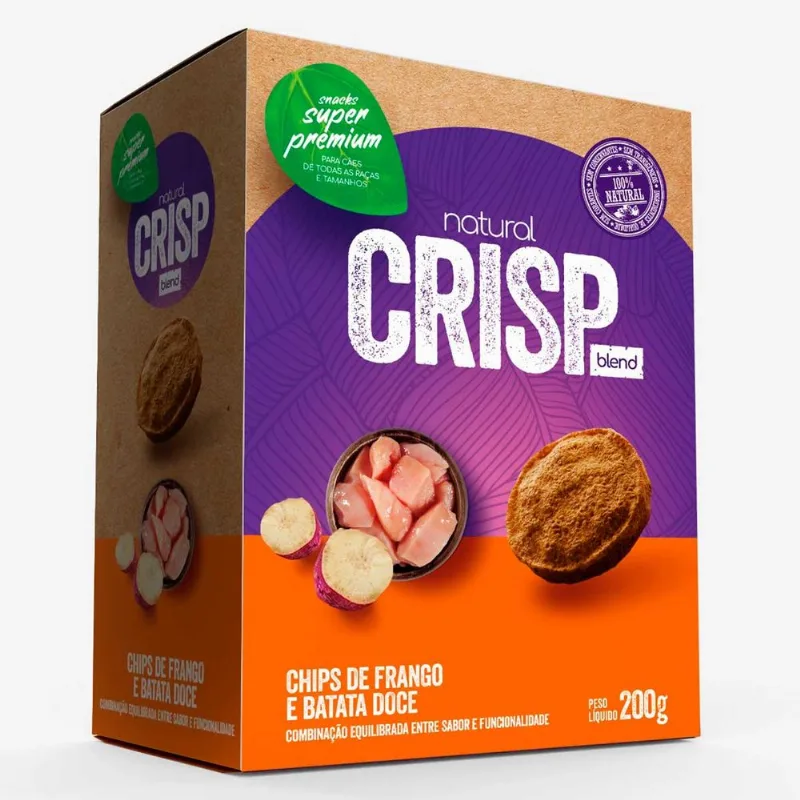Snack Natural Crisp Frango e Batata Doce Caixa 200g