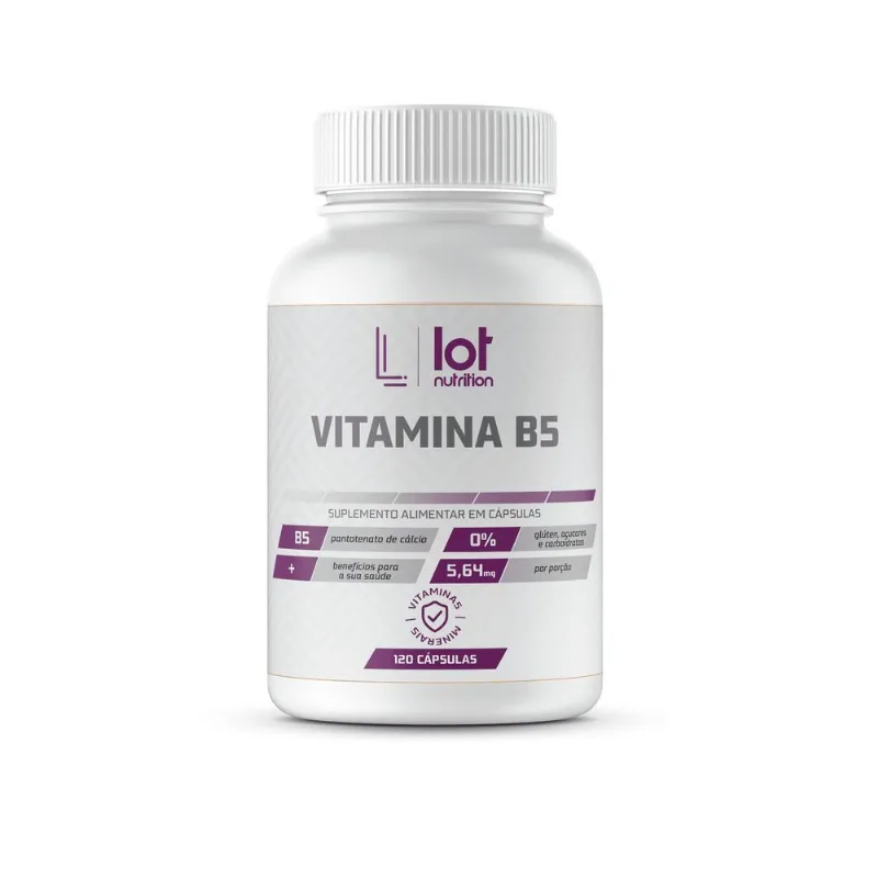 Vitamina B5 Pantotenato De Cálcio 120 Cápsulas Lot Nutrition