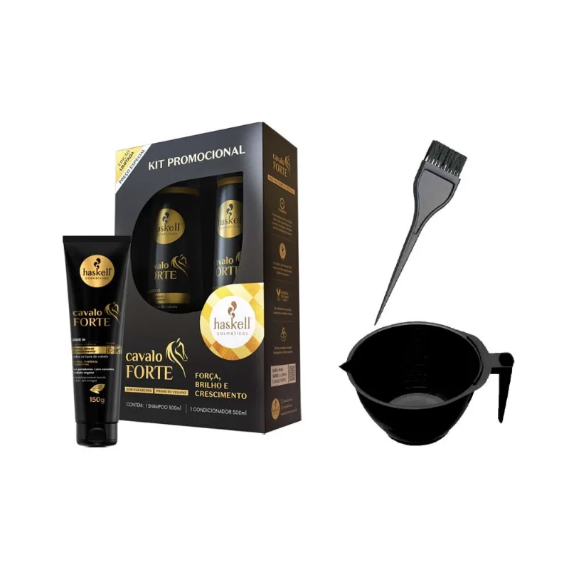 Kit Haskell Cavalo Forte Promopack 500ml + Leave + Cumbuca