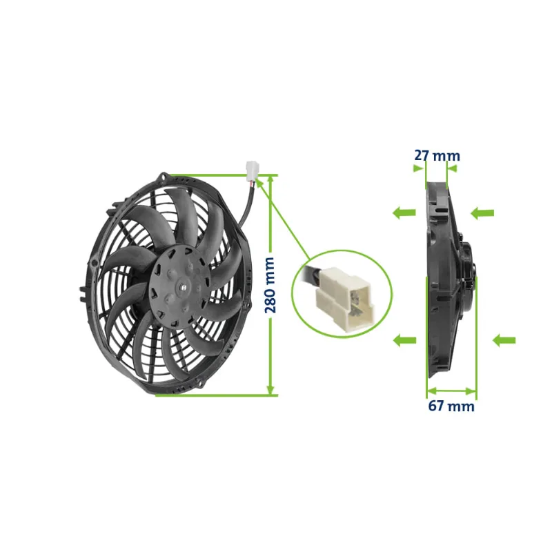 Eletroventilador Axial 24V 10" Universal Soprante Imobrás