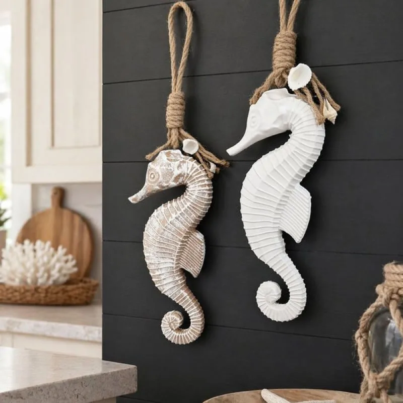 Pendentes Cavalo Marinho Decoração Casa Praia 45cm Kit 2pçs - Genérico - Casa E Construção