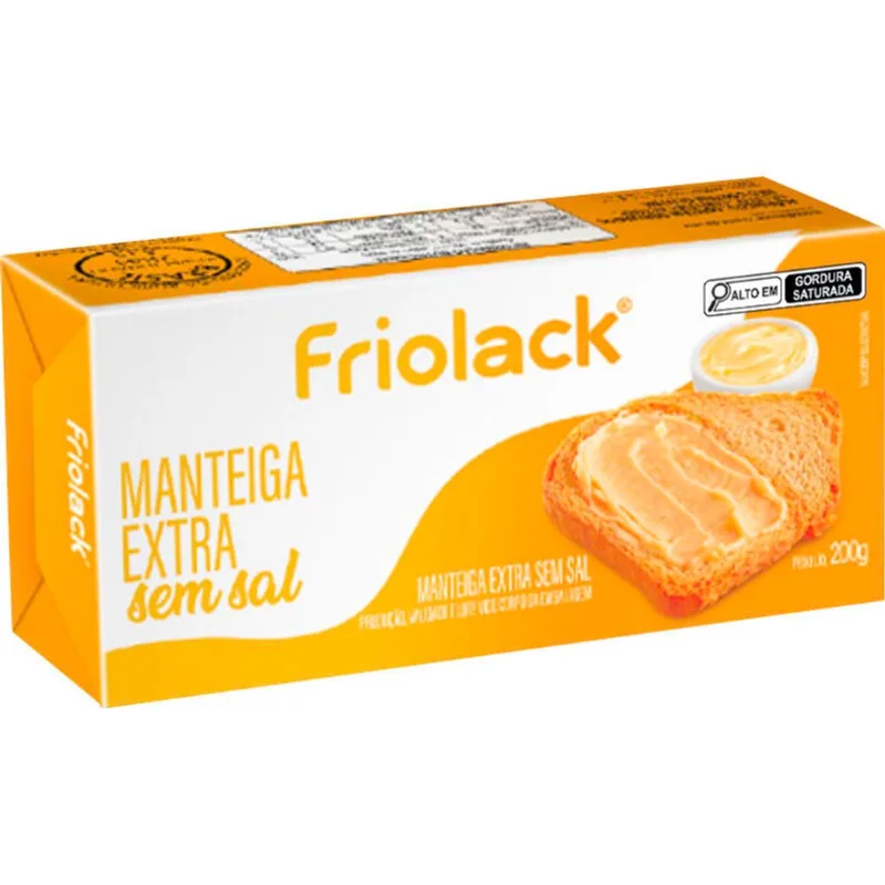 Manteiga Friolack Sem Sal 200g