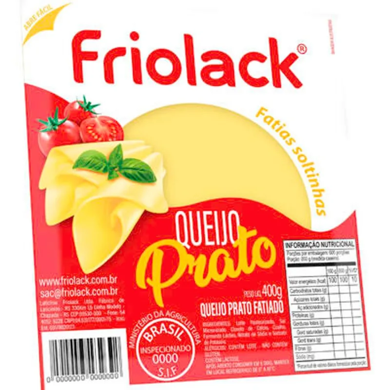 Queijo Prato Friolack Fatiado 400g