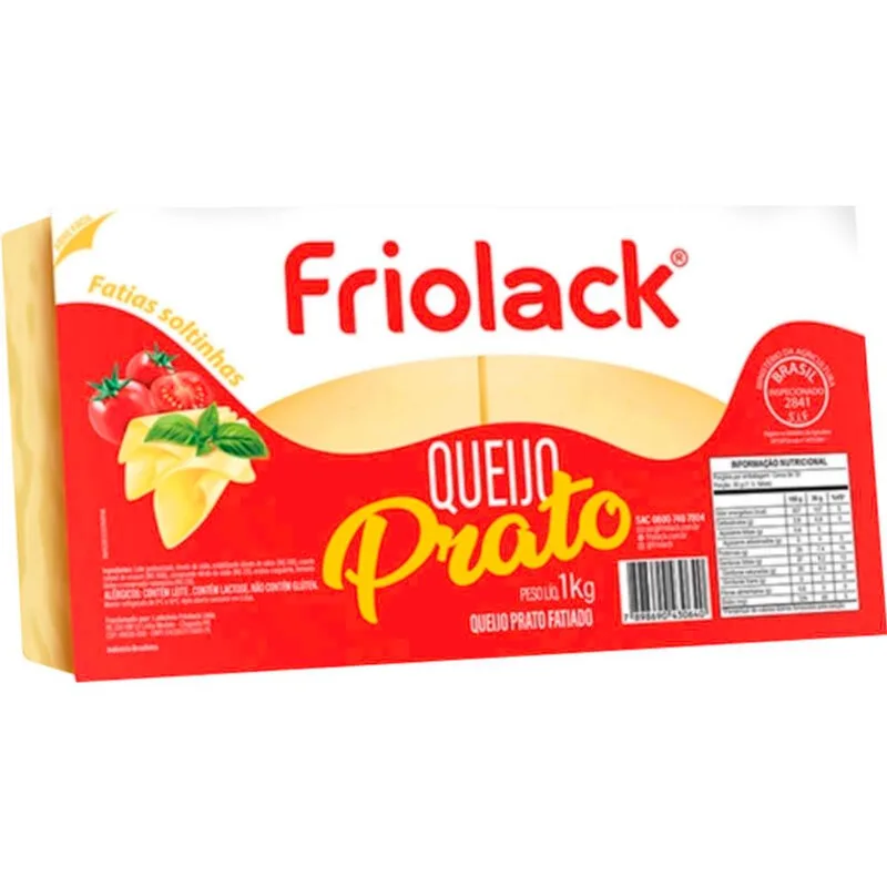 Queijo Prato Friolack Fatiado 1kg