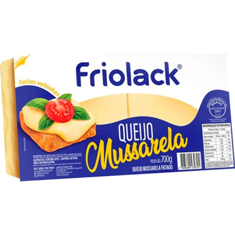 Queijo Mussarela Friolack Fatiado 700g