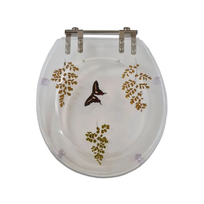 Assento Oval Decor Avenca Com Borboleta Incolor Poliart