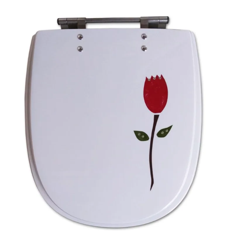 Assento Sabatini Decorado Flor Branco Poliart