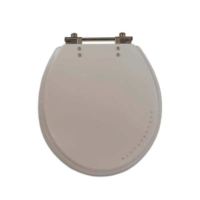 Assento Oval Decor Strass Branco Poliart