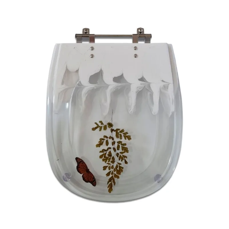 Assento Sabatini Decor Avenca Com Borboleta Branco Poliart