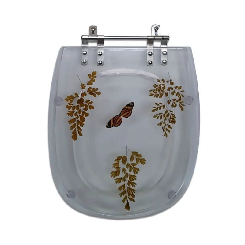 Assento Sabatini Decor Avenca Com Borboleta Incolor Poliart