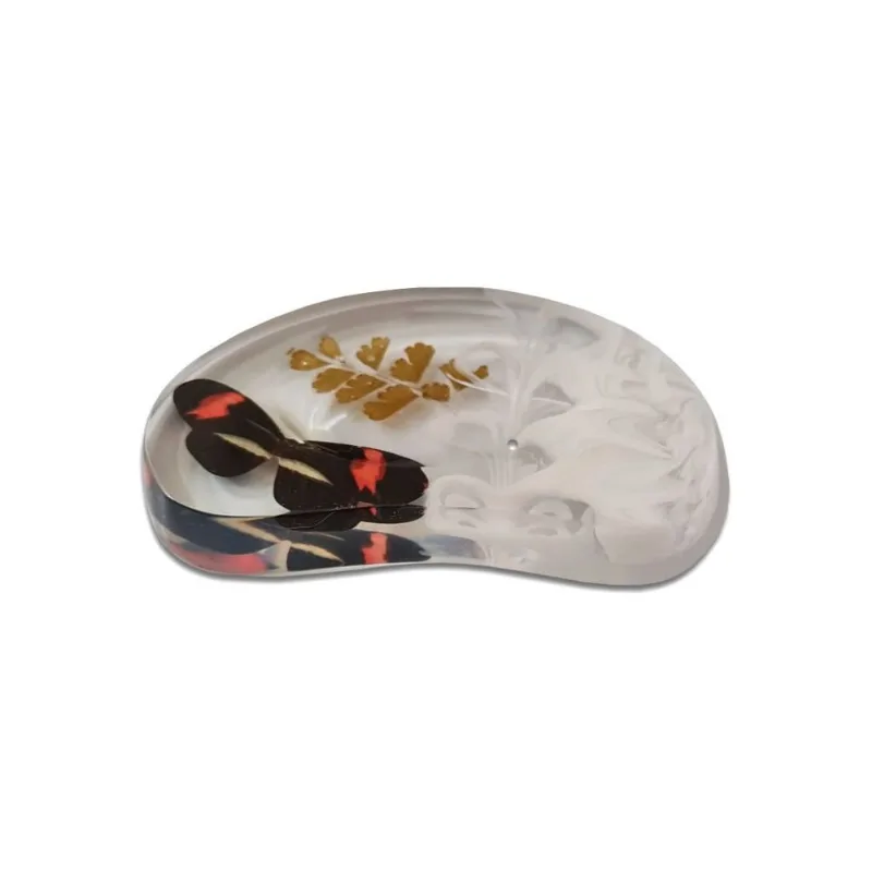 Saboneteira De Mesa Decor Avenca Com Borboleta Branco Poliart