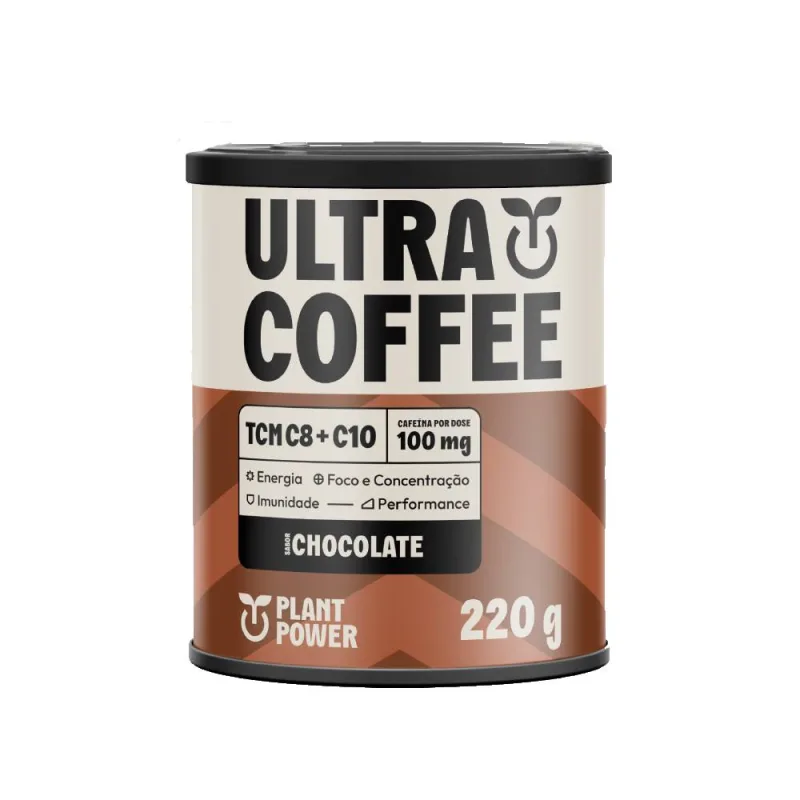 Suplemento Alimentar Pó Chocolate Plant Power Ultracoffee Lata 220g - PLANT POWER - Alimentação Saudável