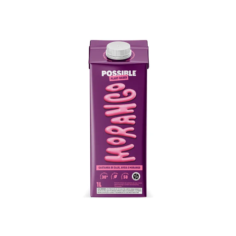 Bebida Possible Castanha de Caju e Aveia Sabor Morango 1l - Possible - Bebidas Não Alcoólicas
