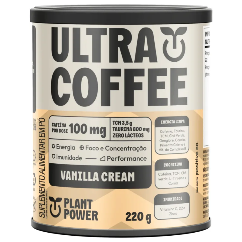 Suplemento em Pó Ultracoffee Vanilla Cream Plant Power 220g - Plant Power - Mambo