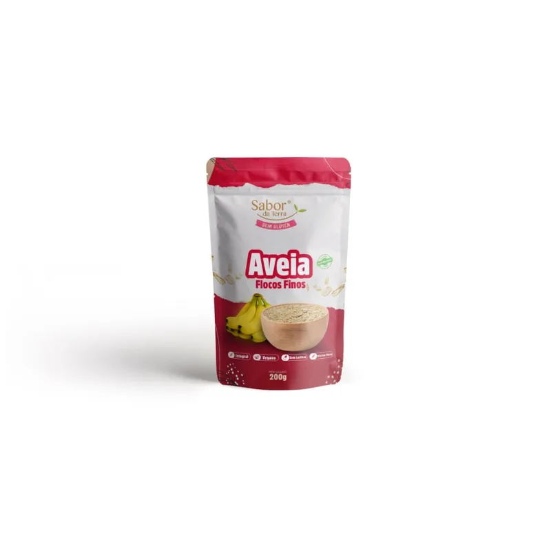 Aveia em Flocos Finos Sem Glúten Sabor da Terra 200g