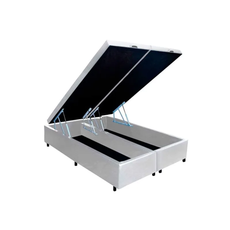 Cama Box Baú King Universal Courano White (193x203x35) - Costa Rica - Não Disponível - Móveis