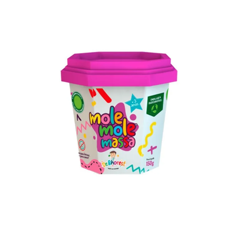 Massa Brincar Dr Bhorest Mole Mole Massa Pink 150 g