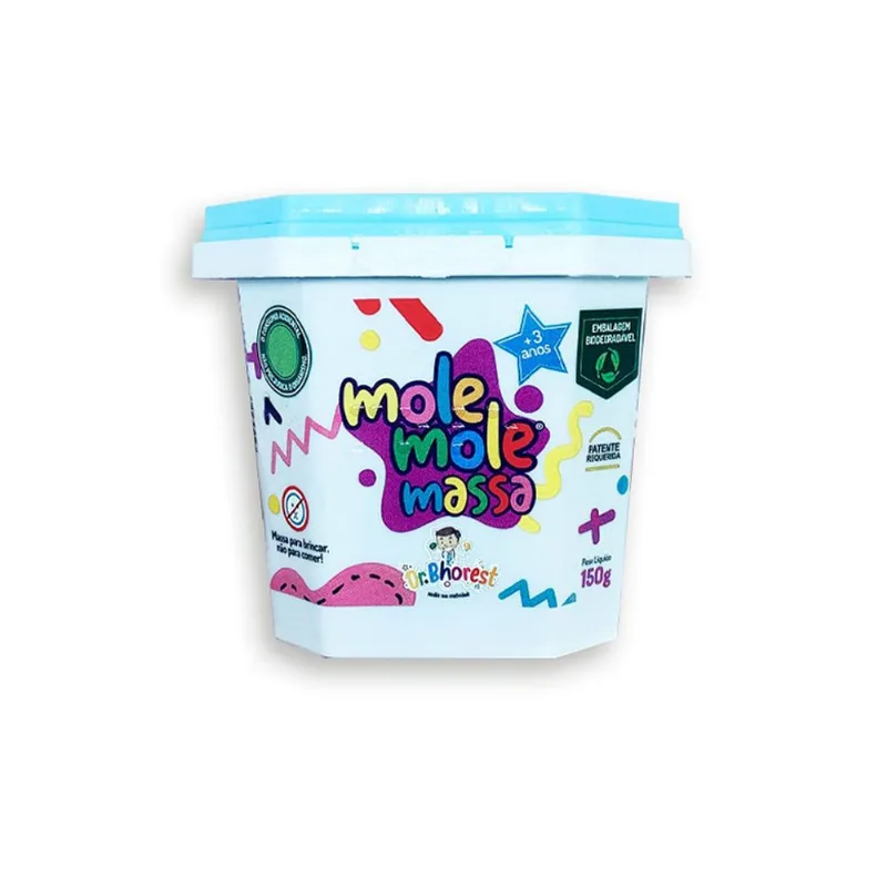 Massa Brincar Dr Bhorest Mole Mole Massa Azul Turquesa 150 g