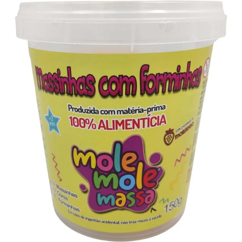 MASSA PARA MODELAR CRIATIVA MULTICORES C/FORMINHAS 150G 1 UN