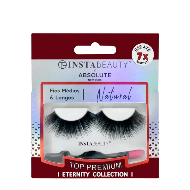 Cílios Postiços Curto Absolute New York Istabeauty Ruby 017 Preto 1 Par Ruby 017 Preto