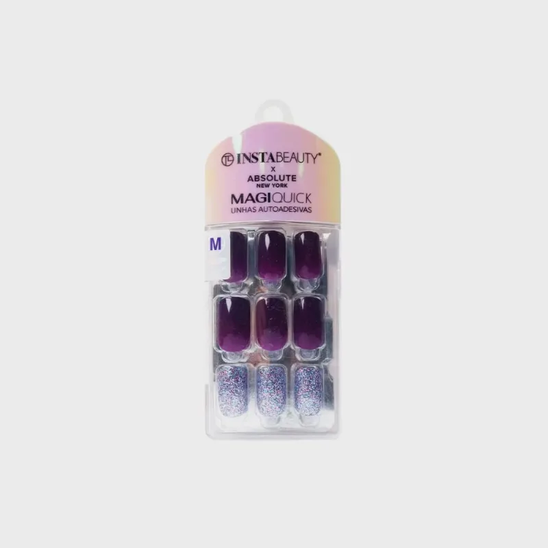 Unha Postiça Absolute Ny Auto Adesiva Raisin Purple M