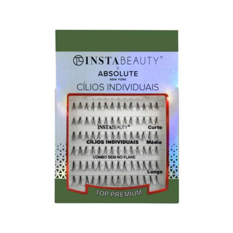 Abny Jade 401 Cílios Postiços Tufos Alongados Preto 84 Tufos