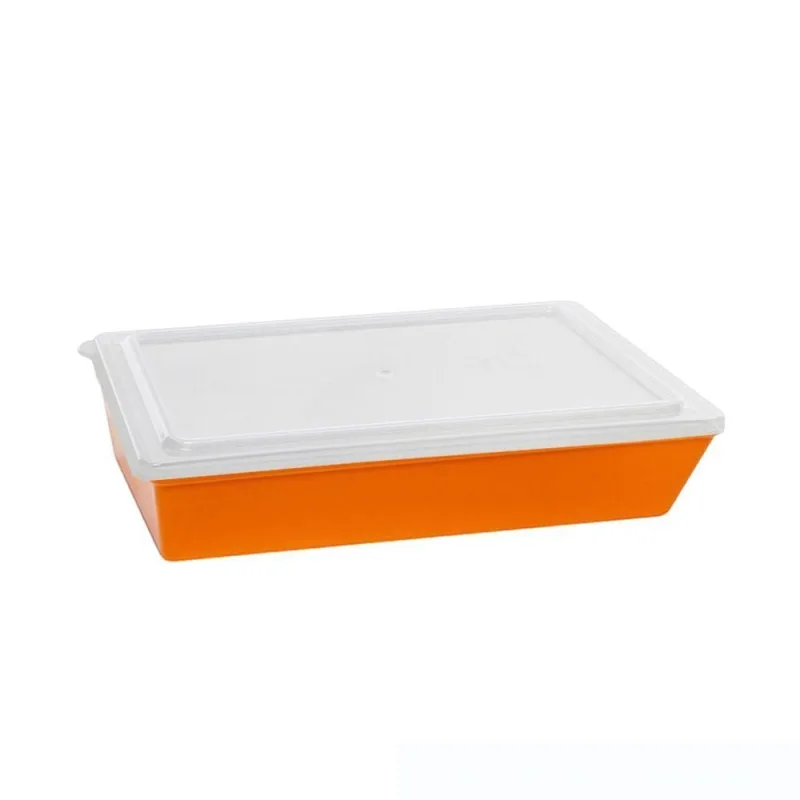 Travessa Stillo Retangular Com Tampa 5l Laranja Em Polipropileno Linha Tropical Vem - V&M - Utilidades Domesticas
